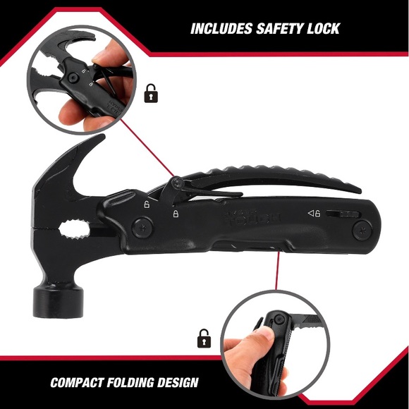 Hyper Tough 12-in-1 Hammer Multi Tool, Model 42865 Pocket tool New - Picture 3 of 10